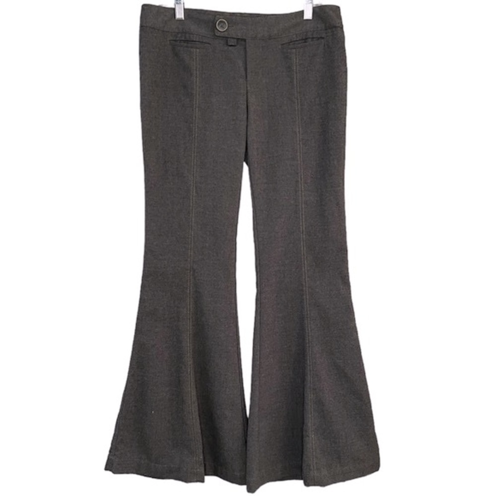 Free People Super Flare Leg Trousers in Charcoal Size 10